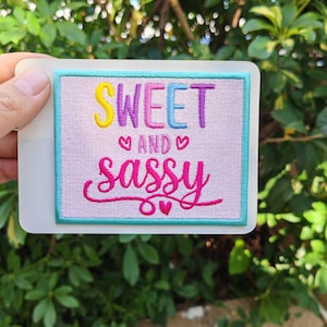 Süß und Sassy Aufnäher: Aufnäher zum Aufbügeln. Größe S: 8 x 10 cm