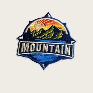 Toppa ricamata a forma di montagna, Toppa di montagna, Toppa stirabile con stemma, Toppa ricamata, Toppa per cappello da camionista, Toppa in tessuto, Toppa fai da te, Divertente