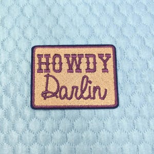 Parche bordado HOWDY Danlin, parche "Hola", parche con letras termoadhesivas, parche para gorra, parche moderno, parche para ropa, parche para manualidades, parche personalizado.