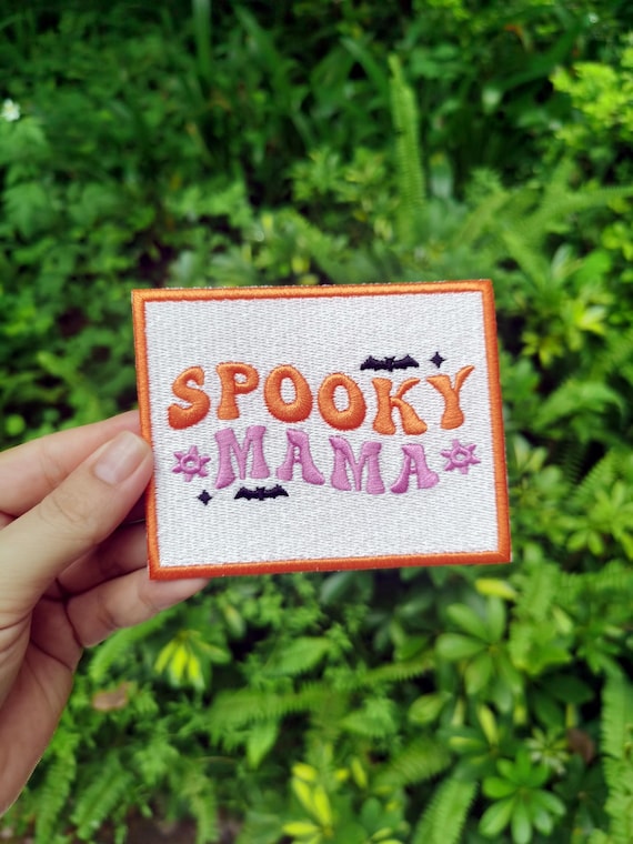 Spooky Mama Halloween Patch - Iron On Embroidered Applique