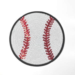 Sequin Baseball Patch: Embroidered Iron-On Game Day Applique (17.7cm)