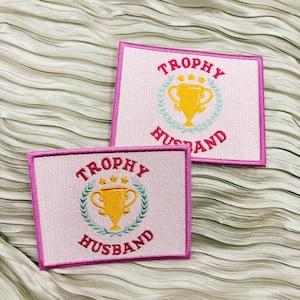 Parches de marido trofeo, parche termoadhesivo, parches para gorra, parche bordado, parches para gorra de camionero, regalo de cumpleaños o aniversario para esposo