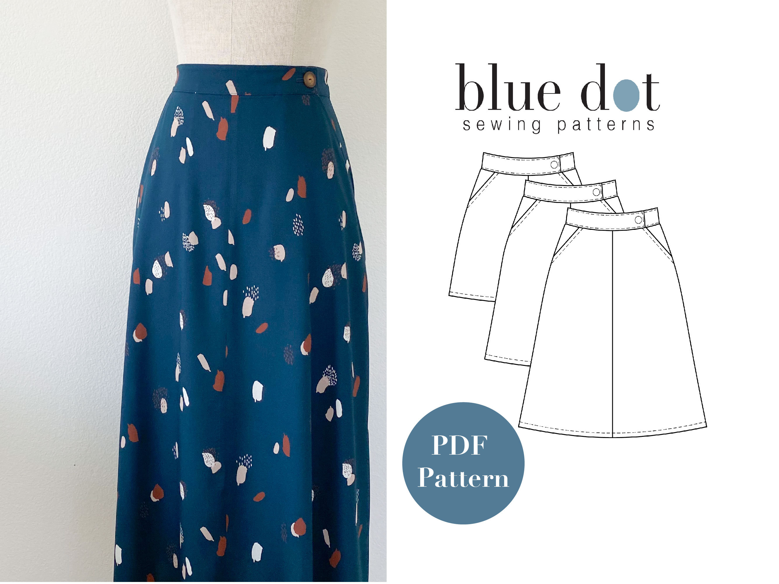 【NONCODE】Aperi shirt pocket zip-up + skirt set No-zip Skirt - Layered PDF Pattern and Copy Shop File - Etsy