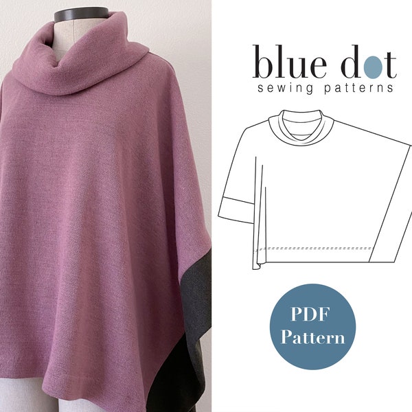 SALE!  Wintertide Poncho New Release PDF Pattern with Copy Shop Files