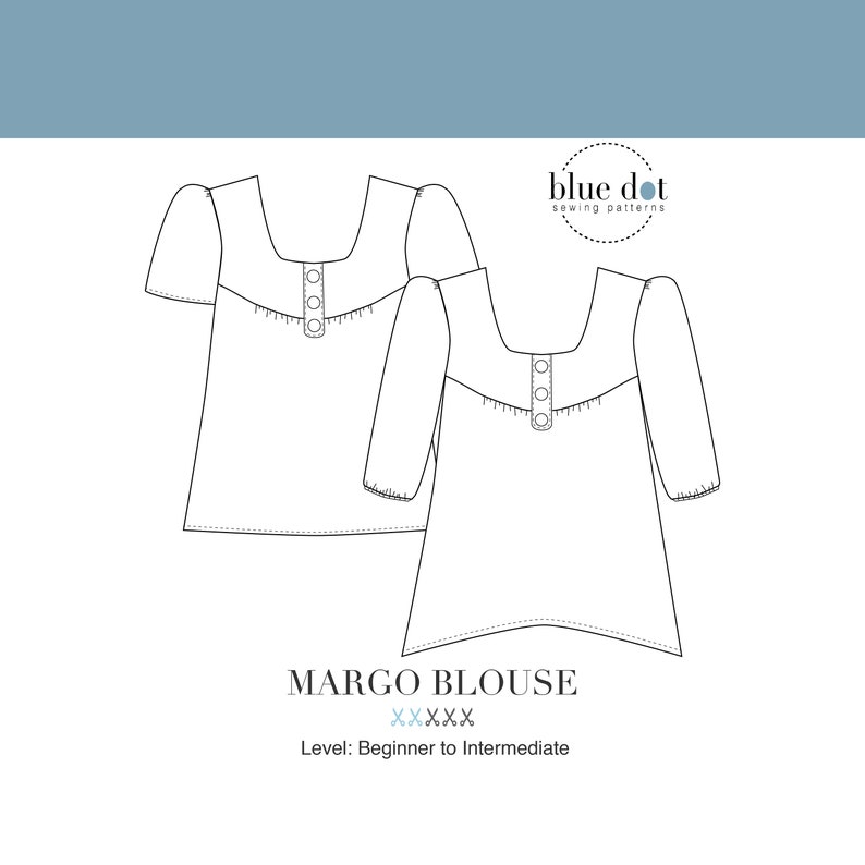Margo Blouse PDF Pattern Extended Sizing and Copy Shop File image 3