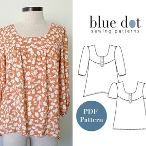 Margo Blouse PDF Pattern - Dimensionnement étendu et fichier de boutique de copie !