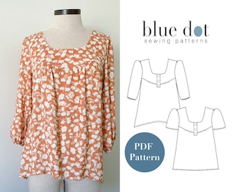 Margo Blouse PDF Pattern - Extended Sizing and Copy Shop File!