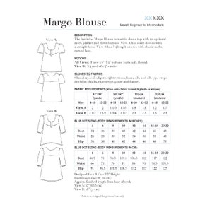 Margo Blouse PDF Pattern Extended Sizing and Copy Shop File image 9