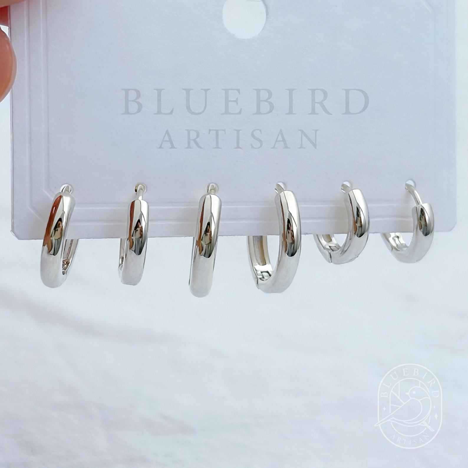Lotto Di 4 Paia Orecchini A Cerchio Donna &ndash; Silver Plated, Piccole E Grandi, Chic Promotions