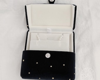 Premium Jewelry Gift Box Add-On, Navy Blue Velvet Box with Gold Starry Detail, Upgrade Gift Packaging, Small or Large (Not sold separately)