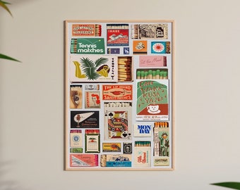 Vintage Matchbox Art Print: Retro Matchbook Poster