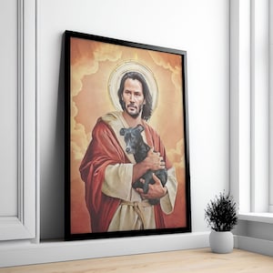 Saint Keanu Reeves Canvas Poster: Funny Wall Art
