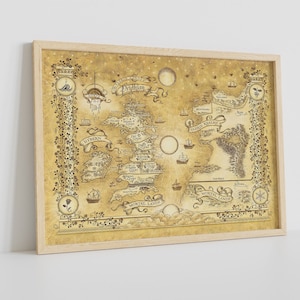 Mapa-múndi de fantasia Acotar, série Corte de Espinhos e Rosas, mapa de alta qualidade, uma ideia para presente, decoração de parede para casa