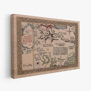 Fantasie Karte von Leinwand, Wand Kunst Aufhänger, Herr der Kunst, Wohnzimmer Dekor, Hängende Karte Leinwand Druck, Extra Große Wand Kunst