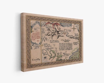 Arte murale su tela con mappa fantasy: Lord of Decor, stampa extra large