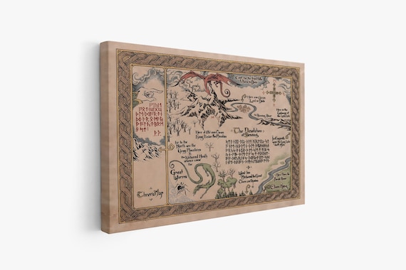 Fantasy Map Canvas Wall Art: Lord of Decor, Extra Large Print
