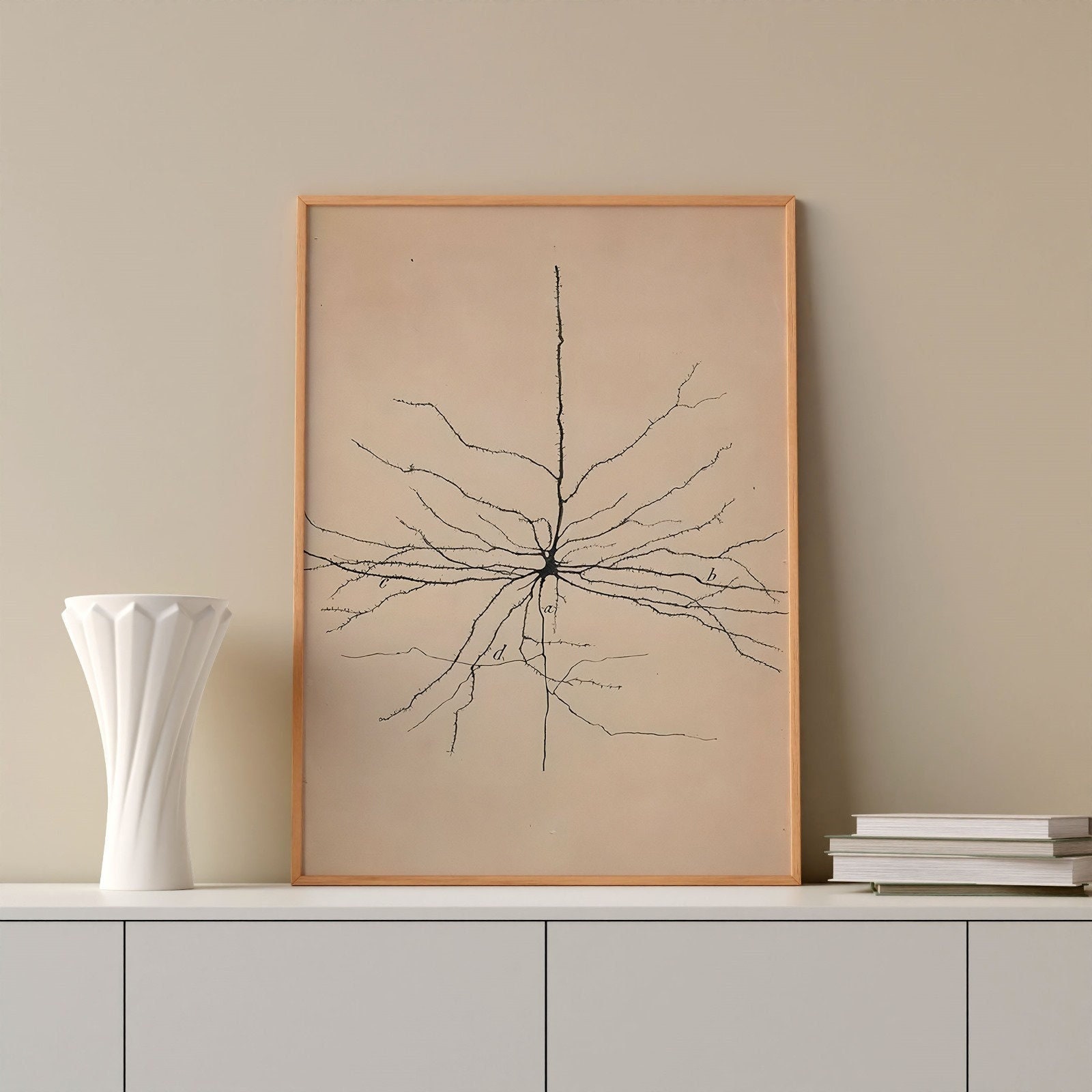Neuron Painting Canvas Print: Santiago Ramón y Cajal Reproduction