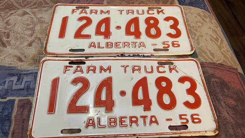 1956 Alberta License Plate PAIR - Etsy