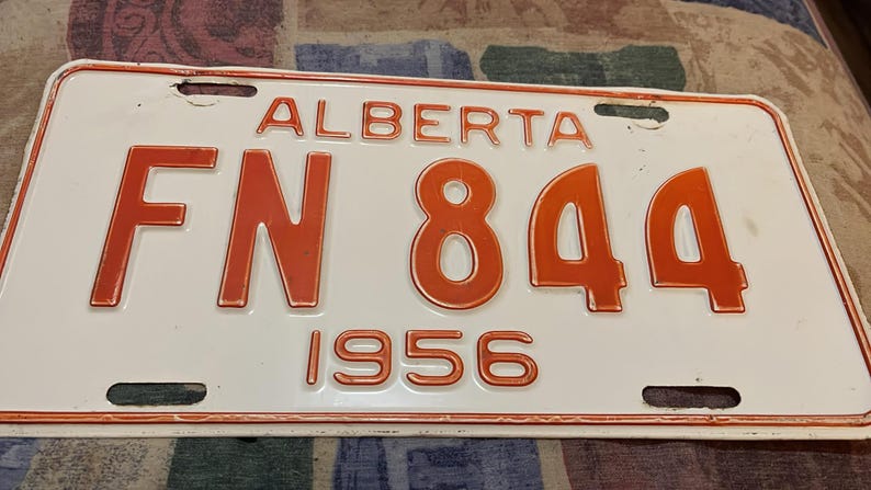Alberta Lettering 1956 Alberta License Plate - Etsy