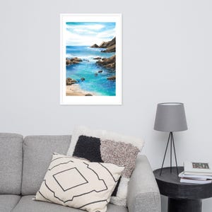 Ocean Waves Art Print, Contemporary Housewarming Gift, Gouache Beach Painting, Seascape Wall Decor, Sea Landscape, Sea Waves Poster Home Art