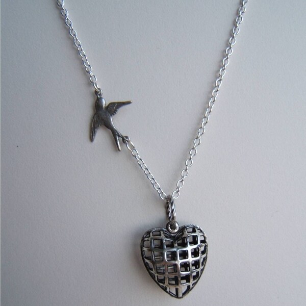 Free Bird.  Silver.   Necklace