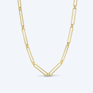 18K Gold Off the Rails Necklace • Paper Clip Chain Necklace • Water Resistant • Hypoallergenic • Designed in LA  • Layering Jewelry