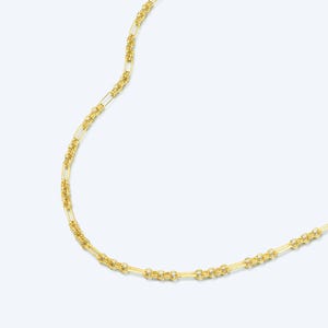 18K Gold Chain Reaction Necklace • Multi Shaped Link Necklace • Water Resistant • Hypoallergenic • Designed in LA  • Layering Jewelry