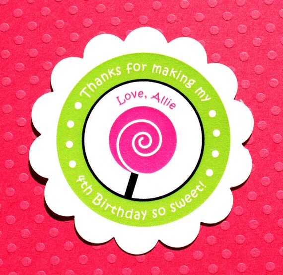 Items similar to PRINTABLE Lollipop Labels, Personalized Birthday ...
