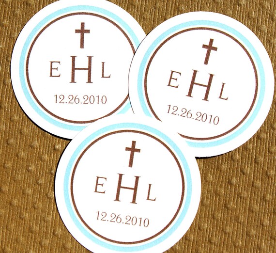 items similar to printable baptism monogram labels personalized