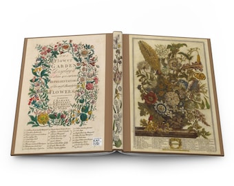 August The 12 Months of Flowers Robert Furber, Pieter Casteels Engravings Hardcover Journal Matte Diary Gift