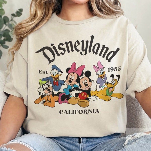 Retro Disneyland California Shirt, Disneyland Est 1955 Shirt, Disney Vacation Shirt, Mickey And Friends Shirt, Retro Walt Disney Shirt