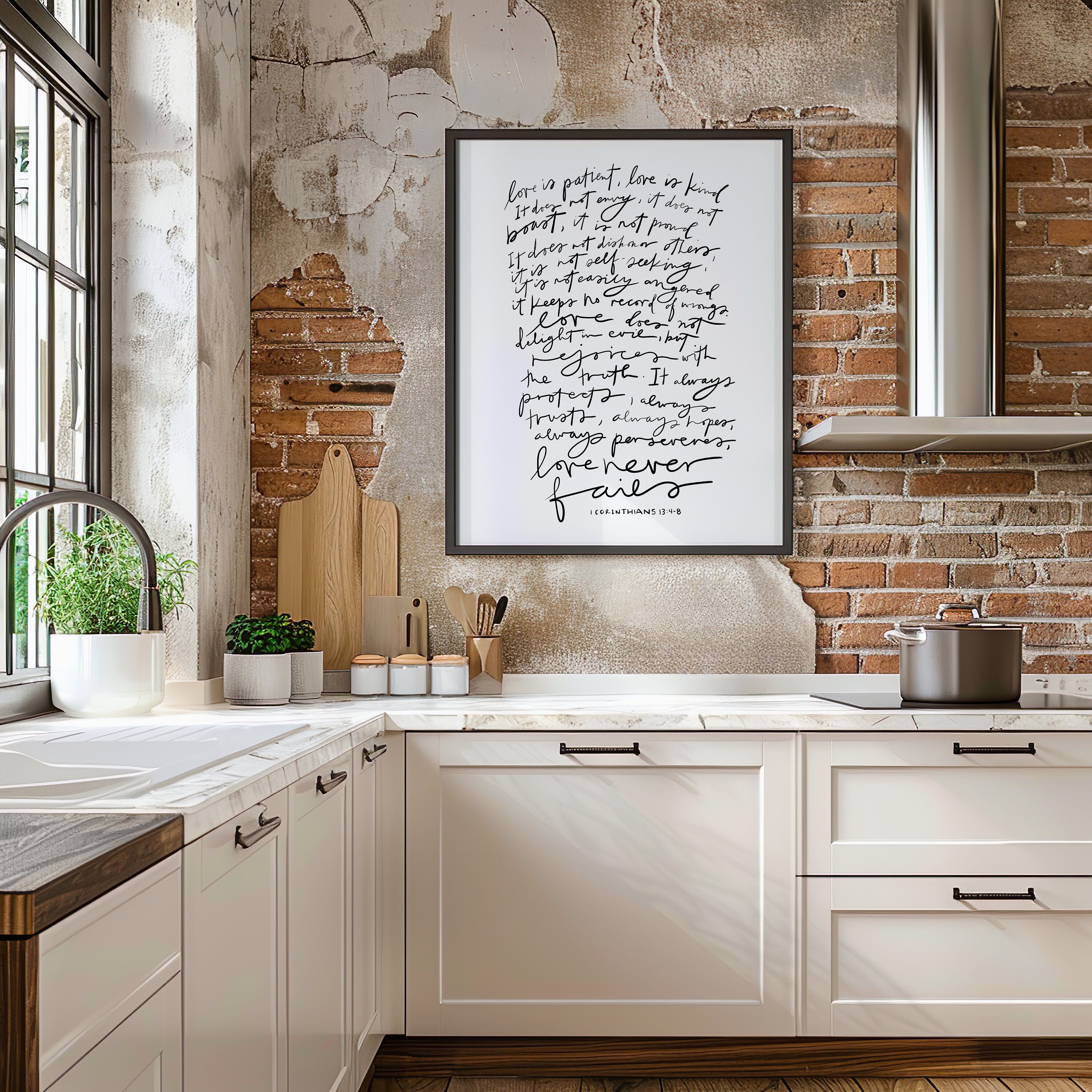 1 Corinthians 13 Scripture Wall Art | Handwritten Lettering ...