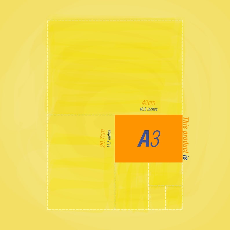 May include: A3 size paper, 16.5 inches by 11.7 inches, with the text "This product is" printed on the right side of the paper.
