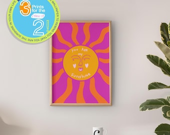 Sun Print Pack Digital Wall Art with Bonus Mobile Wallpapers – Vibrant Self-Love Decor for Cozy & Uplifting Spaces | Printable Wall Art
