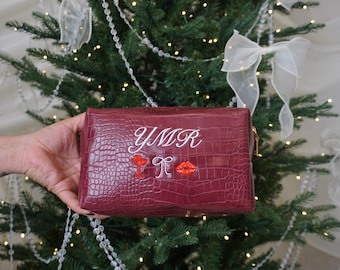Custom Embroidered Croc Cosmetic Bag