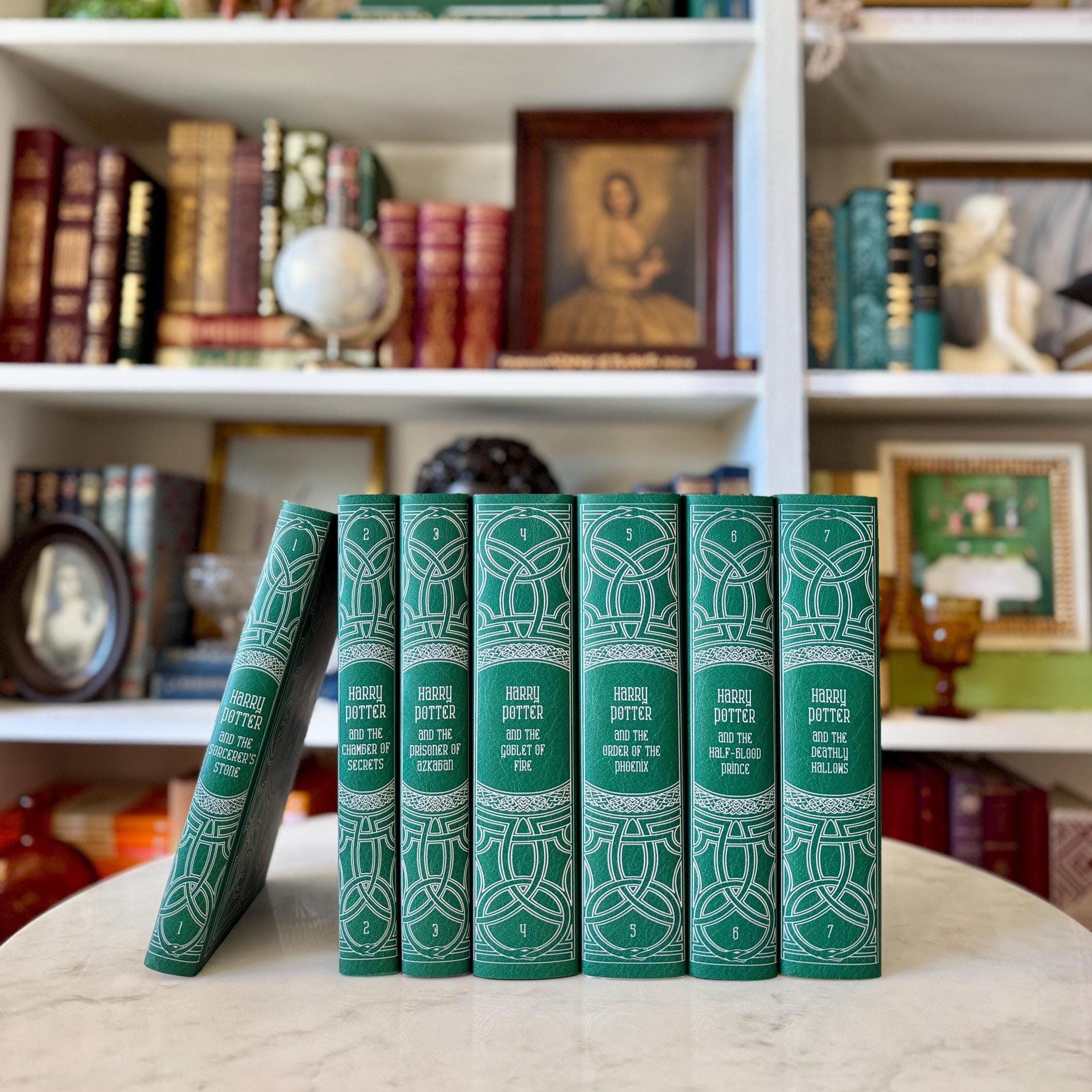 COMPLETE SET Harry Potter by JK Rowling Scholastic Book Set w/ Juniper Books Hogwarts House Slytherin Dust Jackets