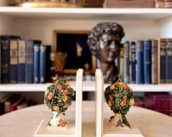Vintage Topiary Bookends | English Garden Armillary Sphere Bookends