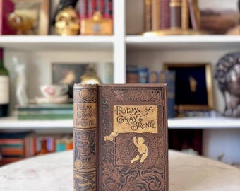 Rare 1886 Poems of Charlotte Brontë and Thomas Gray | Antique Hardcover