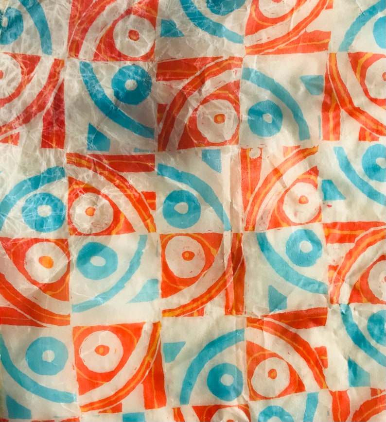 Vintage Batik Silk Fabric Hand Waxed Yellow Blue Placemat or Etsy