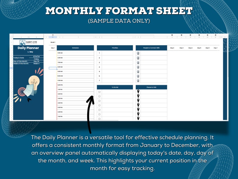 Daily Planner Template - Etsy