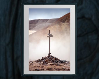 Señalización del valle de Kerlingarfjöll – Impresión artística de las Tierras Altas de Islandia / Fotografía minimalista de paisaje geotérmico