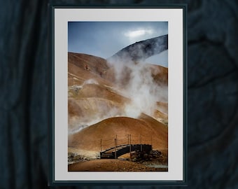 Lámina de las Tierras Altas de Kerlingarfjöll – Arte mural de paisajes geotérmicos de Islandia