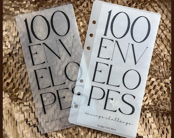 100 Envelopes Savings Challenge | 5050 Savings Challenge | Vellum Cash Envelopes| Budget Envelopes| Money Envelope System | A6| 2024 Savings