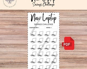New Laptop Savings Challenge | Printable PDF | Savings Tracker | Savings | A6 | Money Challenge | Budget | Sinking Funds | Minimal