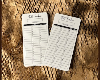BILL TRACKER | A6 | Vellum Laminated Trackers | MATTE | Gloss | Cash Budgeting | Savings Challenge |Reusable | Dave Ramsey| Sinking Fund