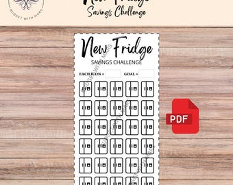 New Fridge Savings Challenge | Printable PDF | Savings Tracker | Savings | A6 | Money Challenge | Budget | Sinking Funds | Minimal