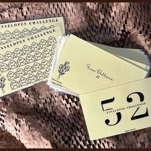 52 Envelopes Savings Challenge| Savings Box | Money Savings Challenge| Budget Envelopes | Laminated Cash Envelopes | Weekly | Gloss