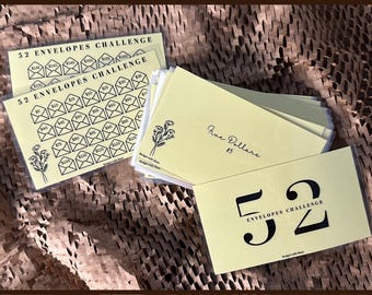 52 Envelopes Savings Challenge| Savings Box | Money Savings Challenge| Budget Envelopes | Laminated Cash Envelopes | Weekly | Gloss