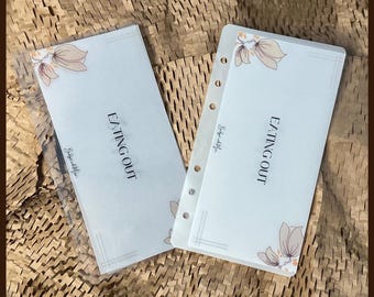 CUSTOM | A6 | Minimalist Floral Coloured | Horizontal Cash Envelopes | Money Envelope System | Sinking Funds | Vellum | Gloss | Matte