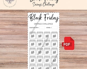 Black Friday Savings Challenge | Printable PDF | Savings Tracker | Savings | A6 | Money Challenge | Budget | Sinking Funds | Minimal